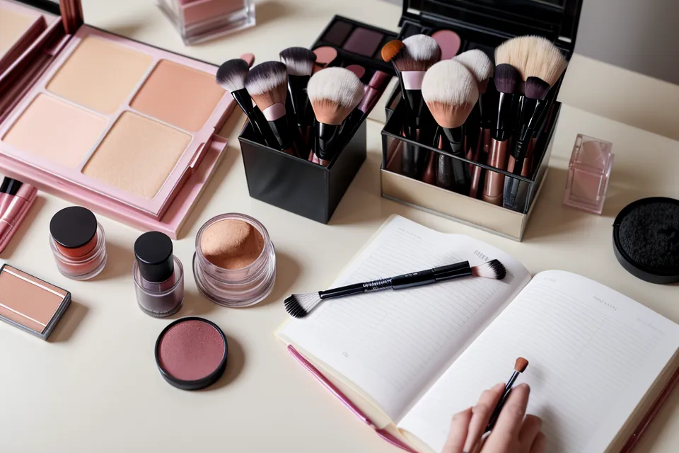 Pincel de maquillaje con capa translúcida mostrando cómo se trabajan las texturas de maquillaje editorial