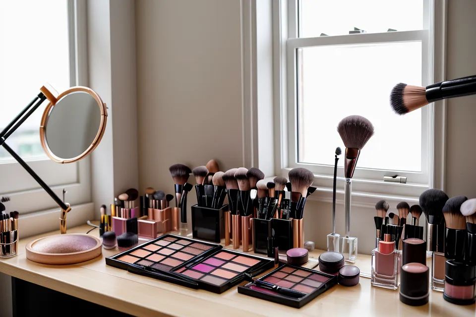 Esponja de maquillaje húmeda junto a un envase de primer, técnica de piel minimalista para maquillaje editorial