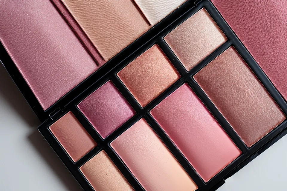 Paleta de contorno de rostro con tonos fríos usada en técnicas de maquillaje de Hollywood