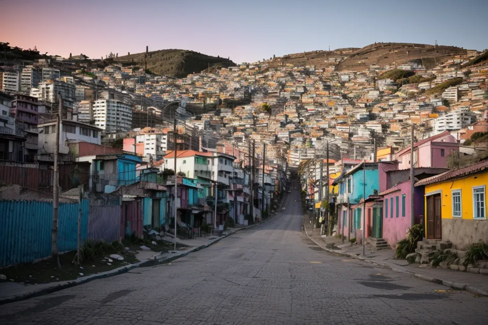 Atardecer en los cerros de Valparaíso con luz dorada cinematográfica para maquillaje de Hollywood