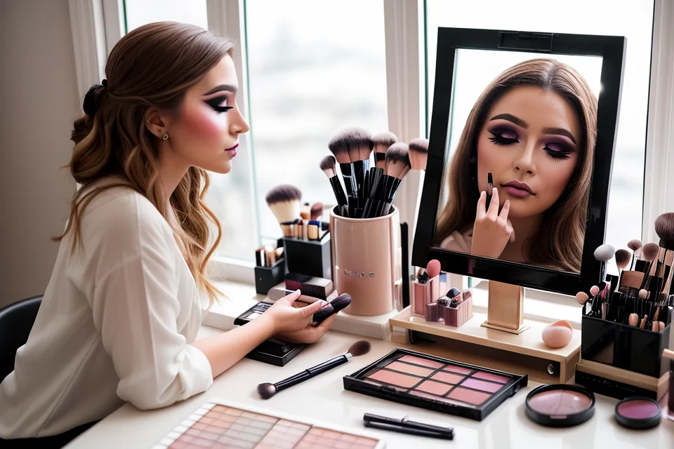 Pincel plano cargando sombra topo para sombras esculpidas de maquillaje retro estilo cine clásico