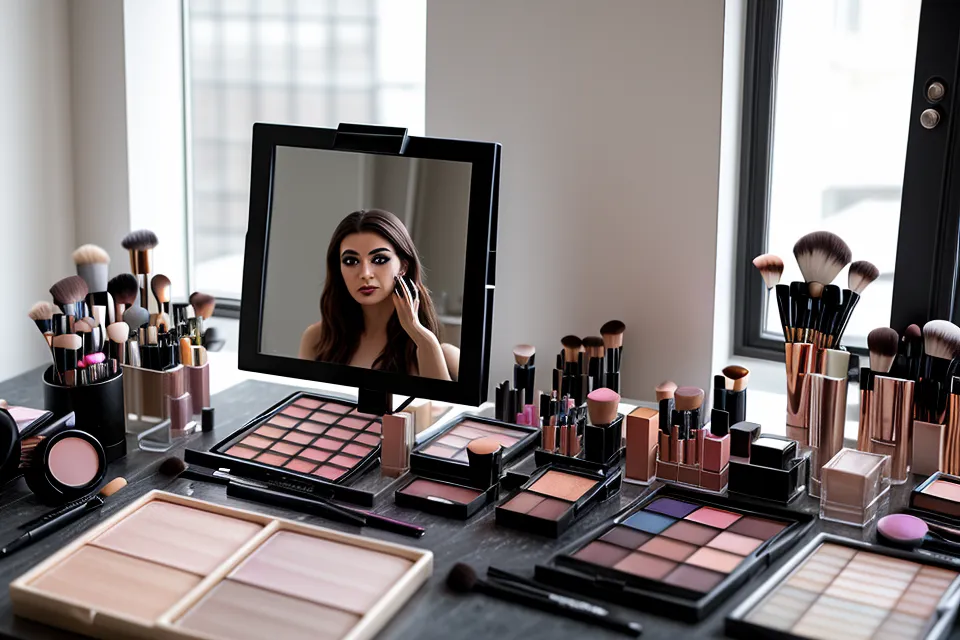 Cuaderno de notas sobre técnicas de maquillaje editorial y labios difuminados